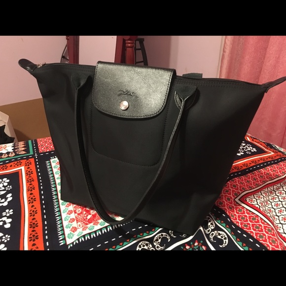 Large Black Longchamp Neo Les Planetes
